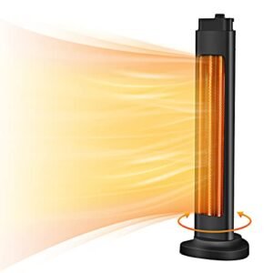 1500W Space Heater, 3S Fast Heating Electric Patio Heater, Outdoor Heaters with 4 Adjustable Modes, 90°Oscillation Outdoor Electric Heater, Portable Patio Heater with Overheat & Tip-over Protection