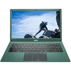 2022 Newest Azeyou 14.1" Thin Light Business Student Laptop Computer, up to 2.8GHz Intel Celeron N4020 Processor, 4GB DDR4 RAM, 64GB Storage, 2MP Webcam, WiFi, Bluetooth, Windows 11 Laptop Green