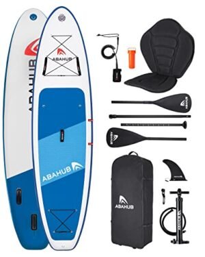 Abahub Inflatable SUP, 10'6" x 31" x 6" iSUP, Blue Standup Paddleboard with Adjustable Alloy Paddle, Kayak Seat, for Yoga, Kayaking, Canoe, Fishing