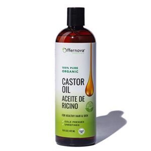 Aceite de Ricino Castor 100% PURO y ORGANICO - Para el Cabello Cejas Pestañas Piel Artritis - Libre de Quimicos - Aceite de Higuereta