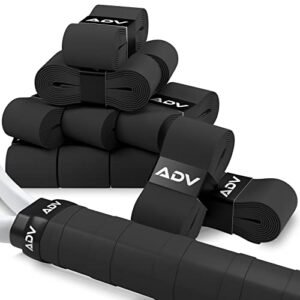 ADV Tennis Dry Overgrip - 12 Pack - Ultra Absorbent Grip Tape with Exclusive FeltTac Material for High Velvety Comfort - Pro Tested & Designed (Midnight)