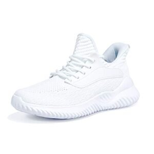 Akk White Sneakers for Women Walking Shoes Comfortable Lightweight Womens Work Casual Tennis Shoes for Gym 9.5 US White