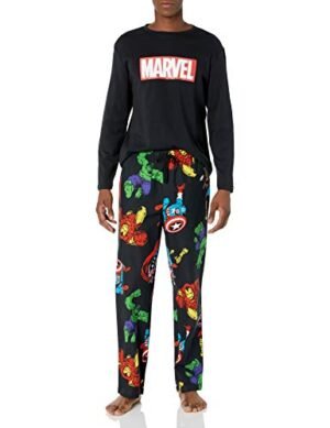 Amazon Essentials Men's Adult Flannel Pajamas Sleep Sets, Marvel Avengers, Medium