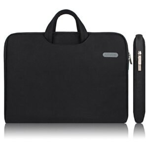 Arvok 13 13.3 14 Inch Water-resistant Canvas Fabric Laptop Sleeve With Handle&Zipper Pocket/Notebook Computer Case/Ultrabook Briefcase Carrying Bag for HP/Dell/Lenovo/A sus/Acer/Samsung, Black
