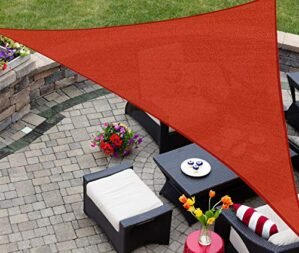 AsterOutdoor Sun Shade Sail Triangle 16' x 16' x 16' UV Block Canopy for Patio Backyard Lawn Garden Outdoor Activities, Terra