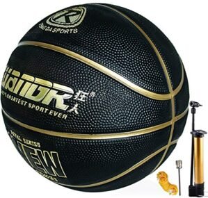 Basketball Size 7 with Pump Indoor Outdoor Rubber Basketball for Kids & Mens, Street Basketball Ball