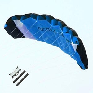 Besra Huge 74inch Dual Line Parachute Stunt Kite with Flying Tools 1.9m Power Parafoil Kitesurfing Training Kites Outdoor Fun Sports (Blue)