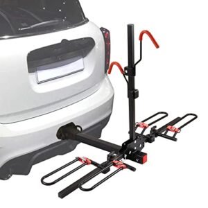 Bicycle Carrier Foldable Hitch Mount Bike Rack Platform Style 2-Bike Rack Bicycle Transport Rack Bike Hitch Rack Bike Carrier for Cars, Trucks, SUV with 2-Inch Hitch Receiver (2-Bike)