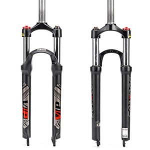 BUCKLOS MTB Suspension Fork 26/27.5/29 Inches,28.6mm Straight Tube Spring Front Fork QR 9mm Travel 100mm Mountain Bike Fork Manual Locking XC Bicycle Forks