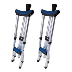 Carex Folding Aluminum Underarm Crutches - Lightweight, Great for Travel or Work, for 4'11" to 6'4" People, Blue, 2 Count