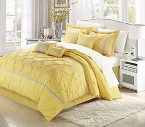 Chic Home Vermont Comforter Set, Queen, Yellow