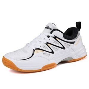 EADNLY Mens Pickleball Shoes Badminton Shoes Mens Tennis Shoes Court Training Shoe Racketball Squash Volleyball Shoes Indoor Outdoor Sneaker Shoes(Black 9)