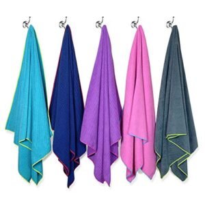 Flow Microfiber Quick Dry Swim Towel - Pool Towels for Competitive Swimming and Other Water Sports with Medium, Large, and Hooded Options Available (Medium Blue)