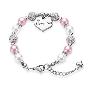 Flower Girls Bracelet Pearl and Rhinestones Balls Flower Girl Gifts Use in Wedding Party