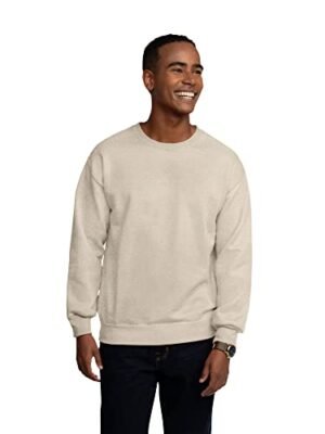 Fruit of the Loom mens Eversoft Fleece Sweatshirts & Hoodies Shirt, Sweatshirt - Khaki Heather, Medium US