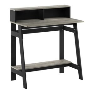 Furinno Simplistic A Frame Computer Desk, Black/French Oak Grey