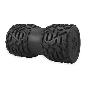 Gaiam Restore Grooved Foam Roller - Cradles The Spine, Calf, or Arms for Deep Muscle Release - Lightly Textured with Padding for Gentle Massage - 8" L x 4" D - Includes Massage Guide
