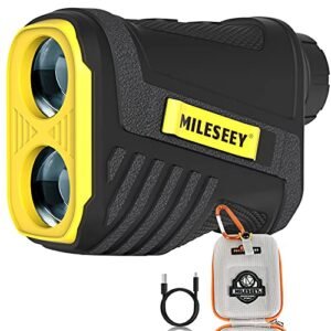 Golf Laser Rangefinder Rechargeable, Mileseey by CUSBON 656 Yards Range Finder with Precise Flag Pole Locking, 6X Magnification, Golf Scanning, Distance/Speed Measurement for Hunting & Golfing
