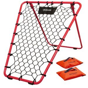 GoSports Basketball Rebounder with Adjustable Frame, Rubber Grip Feet and Sandbags - Portable Pass Back Training Aid