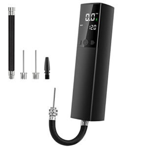 GPUTEK Electric Ball Pump,Smart Air Pump for Basketball with Accurate Pressure Gauge and Digital LCD Display for Football Basketball Volleyball Rugby (2 Needle and 1 Nozzle)