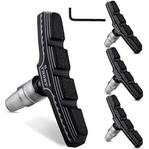 Hapleby 4PCS Premium Bike Brake Pads, Professional Mountain and Road Bicycle V-Brake Pads, Bike Brake Blocks Kit, for Free Hex Wrench.