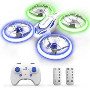Heygelo S60 Drones for Kids, Mini Drone with LED Lights for Beginners, RC Quadcopter with Altitude Hold and Headless Mode, Full Propeller Protect, 3D Flips, 2 Batteries, Toys Gifts for Boys Girls