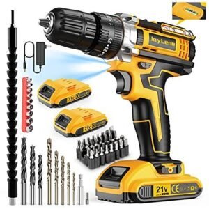 JayLene 21V Cordless Drill Set Power Drill 59Pcs with 3/8 Inch Keyless Chuck ...