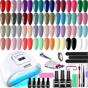 JODSONE Gel Nail Polish Kit with U V Light 32 Colors Gel Polish Nail Kit Soak Off Gel Nail Set Manicure Tools Nail Gel Kit Gifts for Women