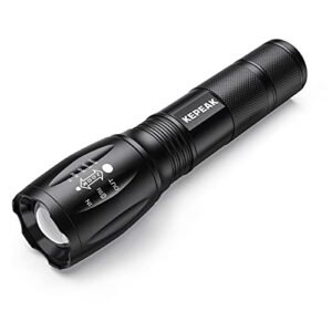 KEPEAK LED Flashlight, 5 Modes Tactical Flashlight, IPX5 Water Resistant, High Lumen, Zoomable Flashlight for Camping, Outdoor, Hiking, Emergency