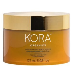 KORA Organics Invigorating Body Scrub | Smooth & Exfoliate | Certified Organic | Cruelty Free | 5.92 oz