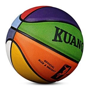 Kuangmi Colorful Street Basketball for Men Women Youth Girls and Kids , Size 7(29.5”)