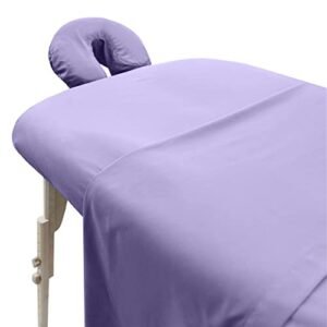 London Linens Soft Microfiber Massage Table Sheets Set 3 Piece Set - Includes Massage Table Cover, Massage Fitted Sheet, and Massage Face Rest Cover (Lilac)