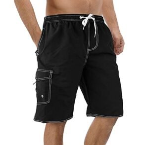 Mens Swimming Trunks Swim Trunks Quick Dry Swim Shorts with Mesh Lining Funny Swimwear Bathing Suits Black
