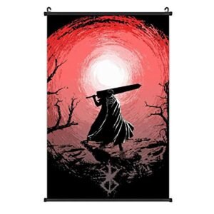 Obito Sunset Glow Berserk Guts Wall Art Print Wall Hanging Scroll Poster Artwork Painting for Home Decor Fans Gift Living Room Bedroom