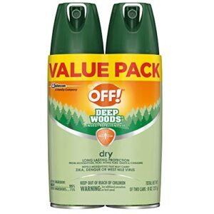 OFF! Deep Woods Insect Repellent Aerosol, Dry, Non-Greasy Formula, Bug Spray with Long Lasting Protection from Mosquitoes, 8 oz (Pack of 2)