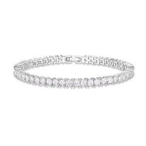 PAVOI 14K Gold Plated Cubic Zirconia Classic Tennis Bracelet | White Gold Bracelets for Women | 3mm CZ, 6.5 Inches