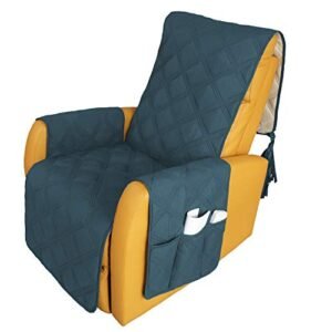 Recliner Chair Covers Waterproof with Anti-Skip Furniture Protector Sofa Slipcover for Children, Sofa Covers for Dogs (Peacockblue, 23'')