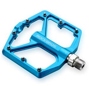 ROCKBROS Mountain Bike Pedals MTB Pedals Bicycle Flat Pedals Aluminum 9/16" Sealed Bearing Lightweight Platform for Road Mountain BMX MTB Bike (Blue)