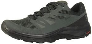 Salomon Outline Gore-TEX Hiking Shoes for Men, Urban Chic/Black/Green Milieu, 12.5