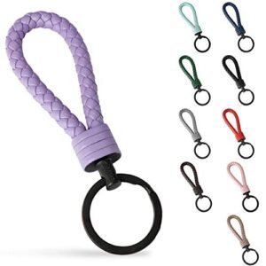 SERASAR llavero de cuero con llavero de acero inoxidable - argollas adicionales para llaves pequenas - ideal para coches, motos, bicicletas y llaves de casa - con caja regalo para hombre y mujer