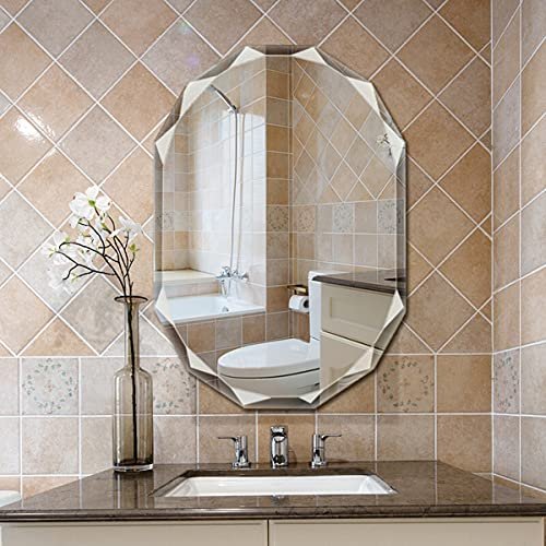  Espejo redondo sin marco/sin marco, espejo de pared HD, espejo  de afeitado, espejo de tocador de baño de 24 pulgadas, espejo de tocador de  baño antivaho montado en la pared, espejos