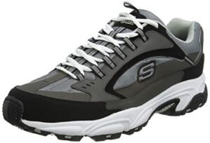 Skechers Sport Men's Stamina Nuovo Cutback Lace-Up Sneaker,Charcoal/Black,10.5 M US