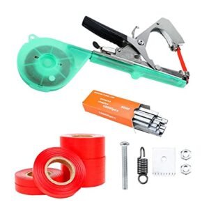 skyehomo Plant Tying Machine Tapener Tool Kit With Tapes, Staples and Replacement Blades for Grapes, Tomatoes, Vegetables, Cucumbers,Eggplants, Peppers and Flowers