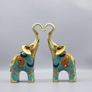 SUGUTEE Good Luck Large Elephant Statue Decorations for Home, Elephant Figurines Statues Home Decor, Elephant Gifts, Elephant Figurines with Trunk Up ( 2 Pcs Medium )