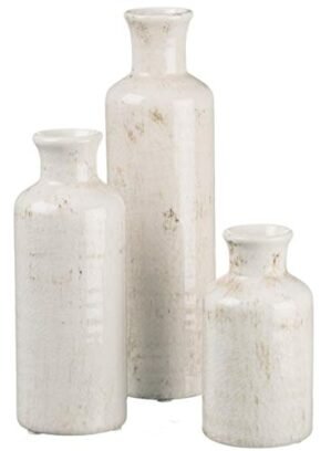 Sullivans Ceramic Vase Set- 3 Small Vases, Modern Farmhouse Home Décor Accents; Living Room Décor, Boho Vases for Room Décor, Entryway, Bookshelf, Mantel, Centerpieces, Shelf Décor- Off-White (CM2333)
