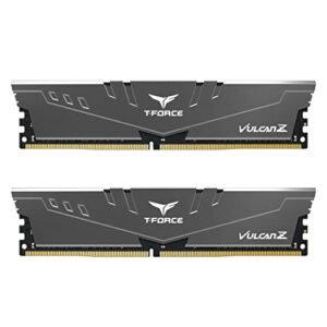 TEAMGROUP T-Force Vulcan Z DDR4 32GB Kit (2x16GB) 3200MHz (PC4-25600) CL16 Desktop Memory Module Ram (Gray) - TLZGD432G3200HC16FDC01