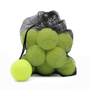 Tennis Balls, Magicorange 12 Pack Advanced Training Tennis Balls Practice Balls, Pet Dog Playing Balls, Come with Mesh Bag for Easy Transport, Good for Beginner Training Ball (Green)