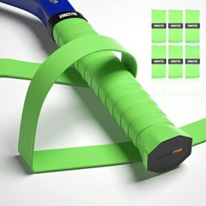 Tennis Racket Grip Tape - Tennis Racquet Overgrips Precut That Stays Dry & Absorbs Sweat with Velvety Comfort for Pickleball Squash Badminton Baseball Drumsticks Racquetball dumbbells (6 PCS Green)