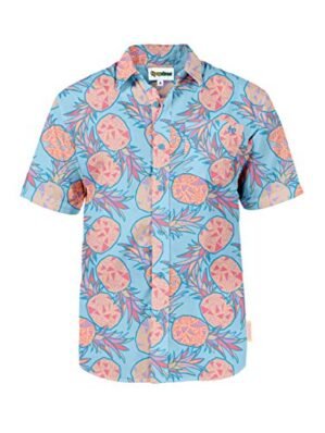 Tipsy Elves Men's Blue Piña Colada Hawaiian Button Down Shirt Size 3X-Large