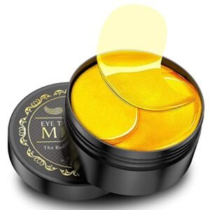 Under Eye Patches - 30 Pairs - 24K Gold Eye Mask- Puffy Eyes & Dark Circles Treatments,Reduce Under Eye Bags and Smooth Wrinkles,Eye Skin Care Pads With Collagen